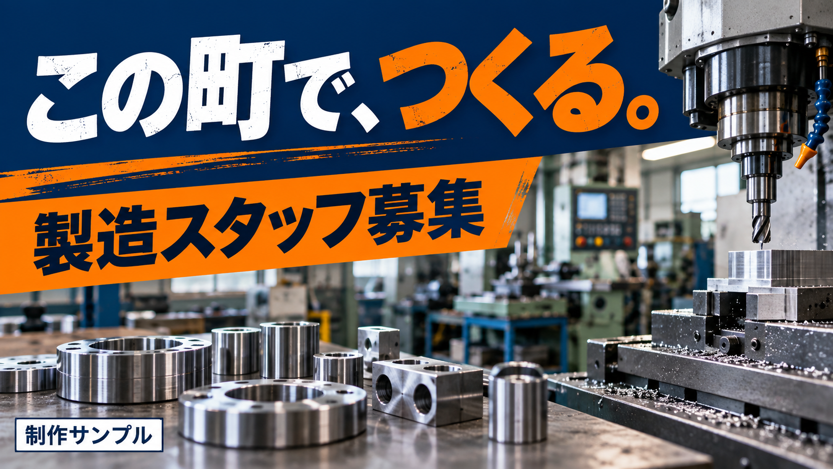 町工場のスタッフ募集の制作サンプル